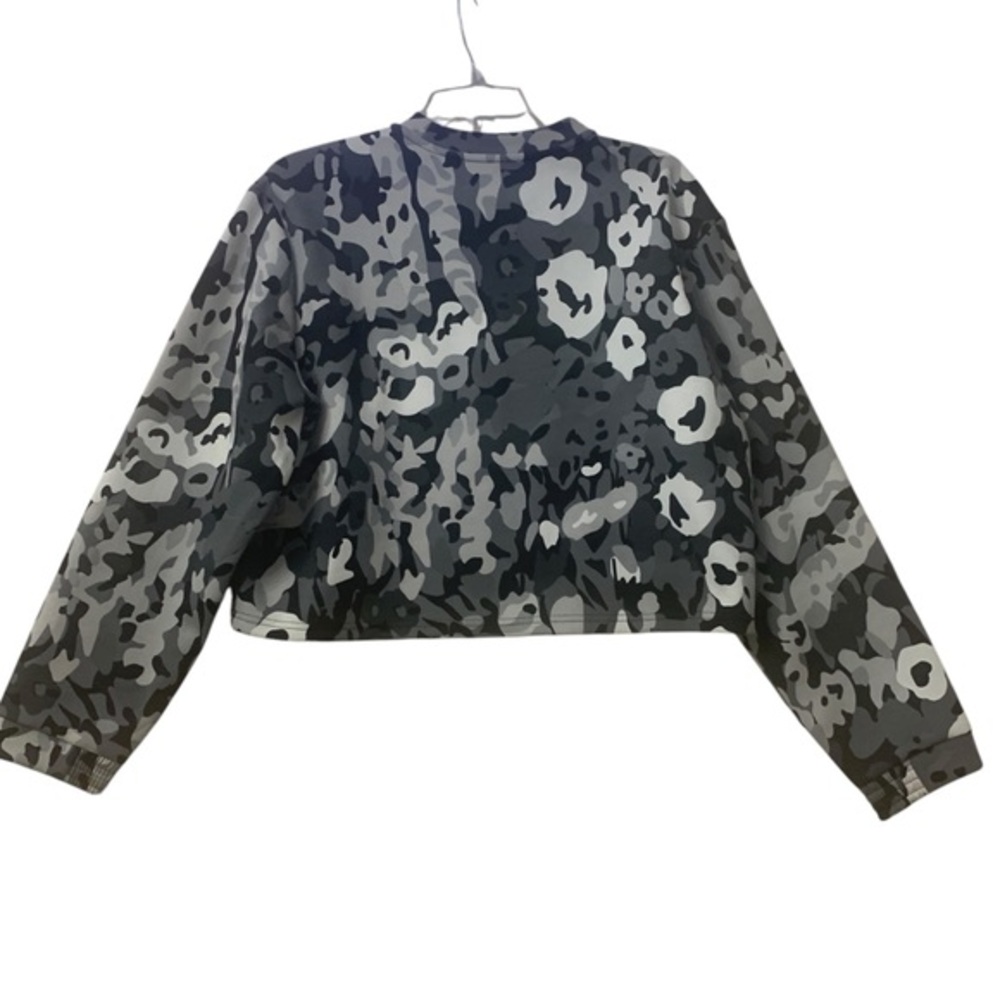 Adidas Sweatshirt Womens Small Black White Camo All Over Print Cropped Pullover - Picture 6 of 10